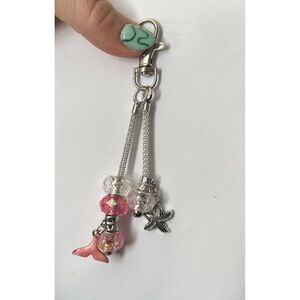 Pink and Silver Charm Keychain